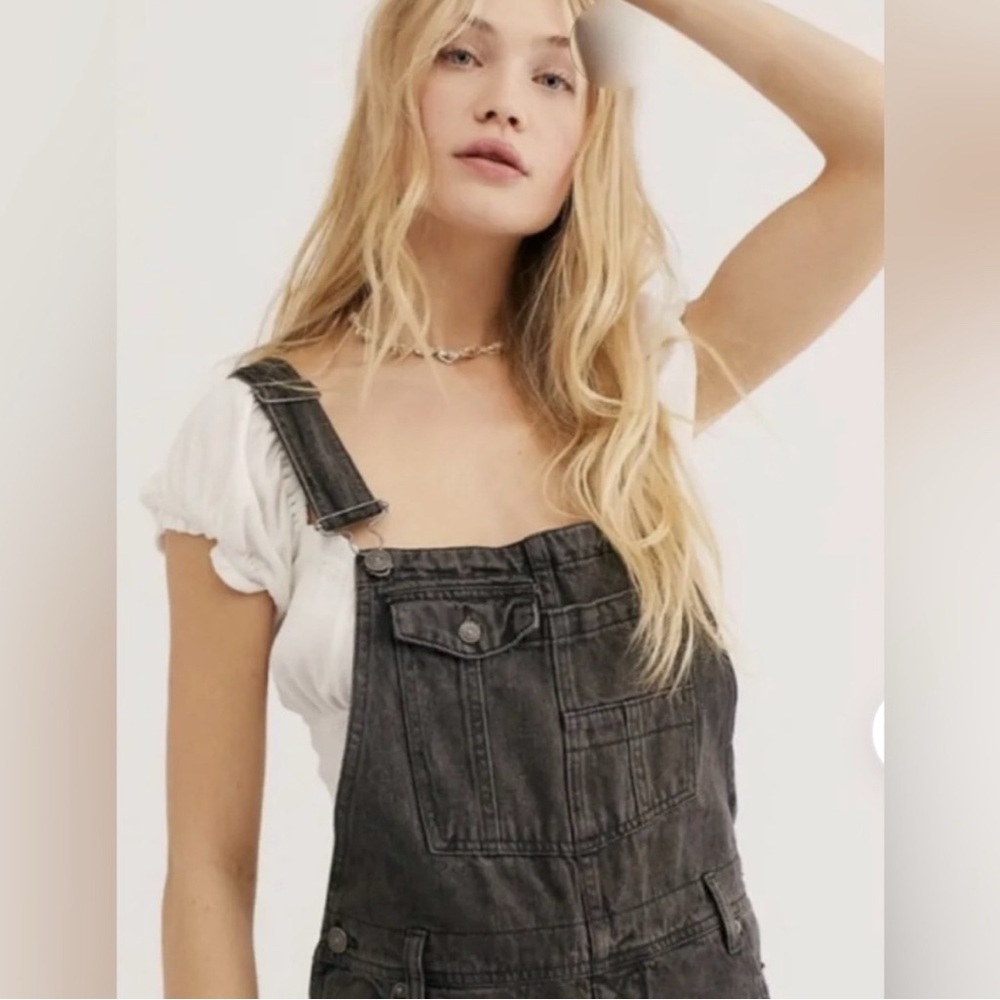 Free People Women's Black Denim Overalls size 27